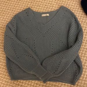 Blue knit women’s sweater